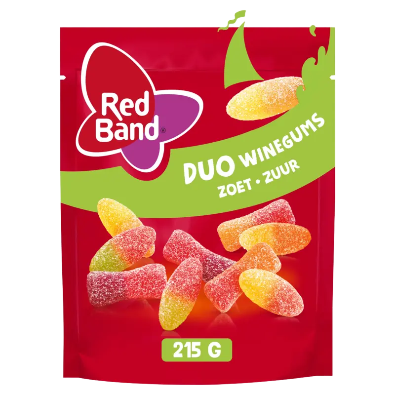 Red Band Duo winegums zoet zuur