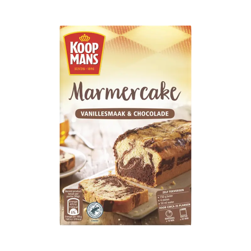 Koopmans Marmercake vanillesmaak & chocolade