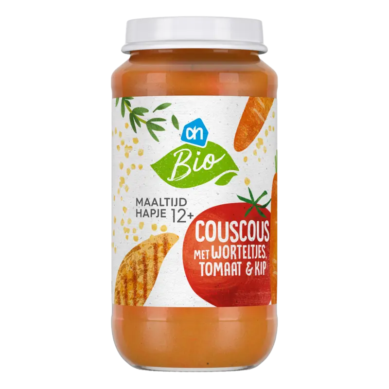 Biologisch Couscous met wortel tomaat kip 12m+