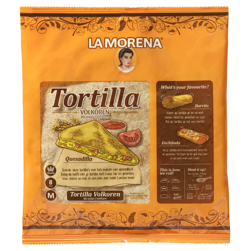 La Morena Volkoren tortilla's medium