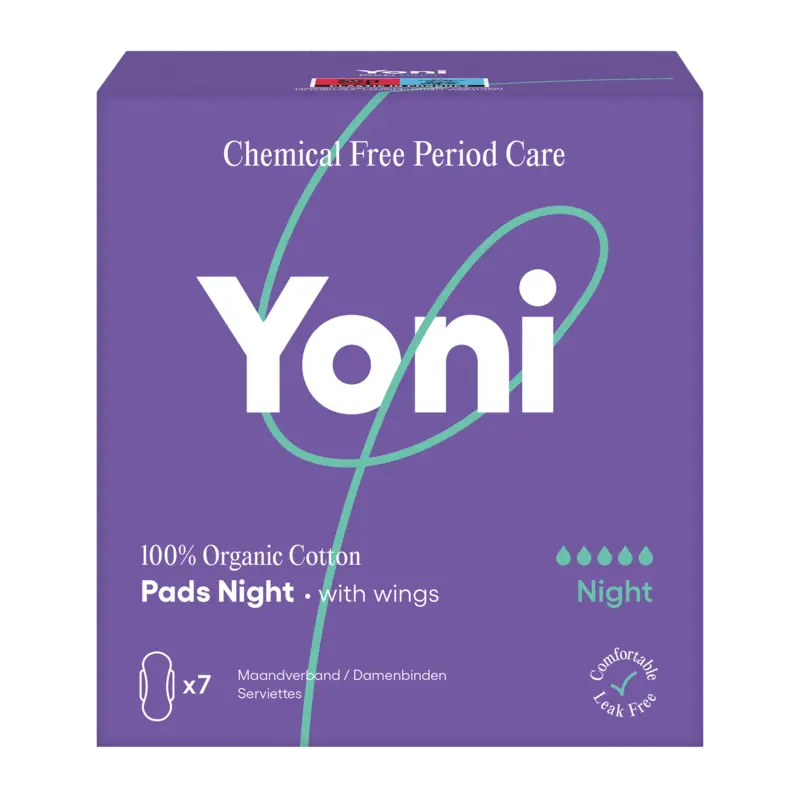 Yoni Maandverband van biokatoen night
