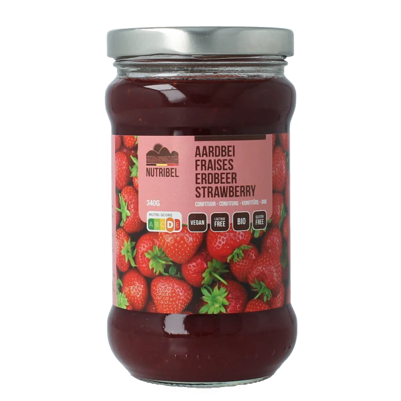 Nutribel Aardbeien confituur bio 340 gram