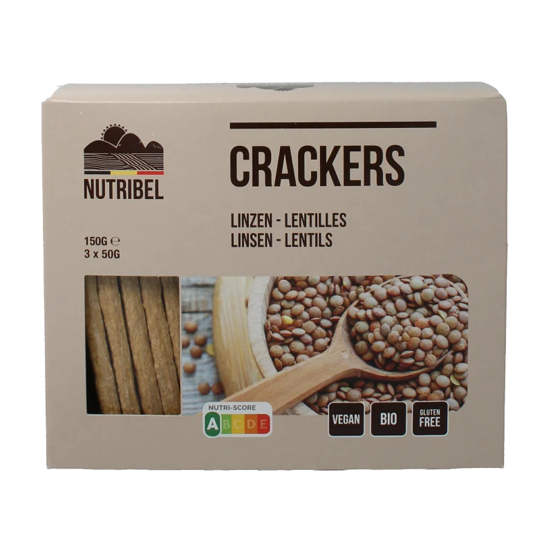 Nutribel Crackers linzen bio 150 gram