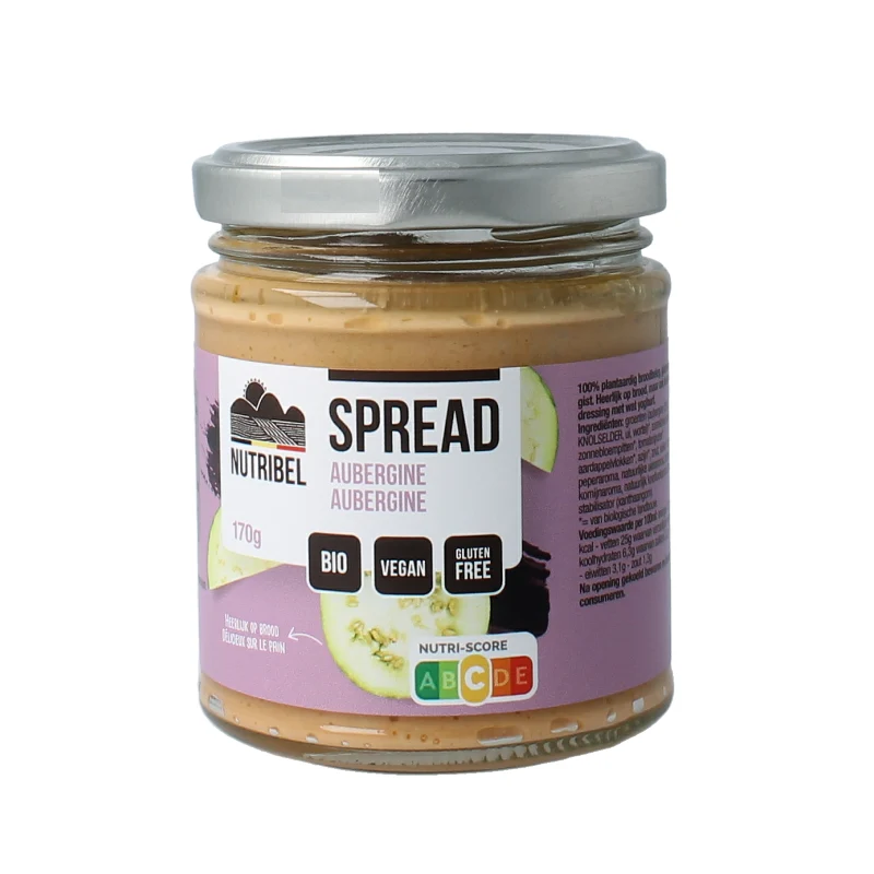 Nutribel Aubergine spread glutenvrij bio 180 gram