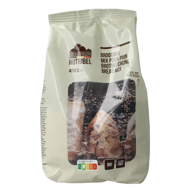 Nutribel Broodmix vezelrijk glutenvrij bio 450 gram
