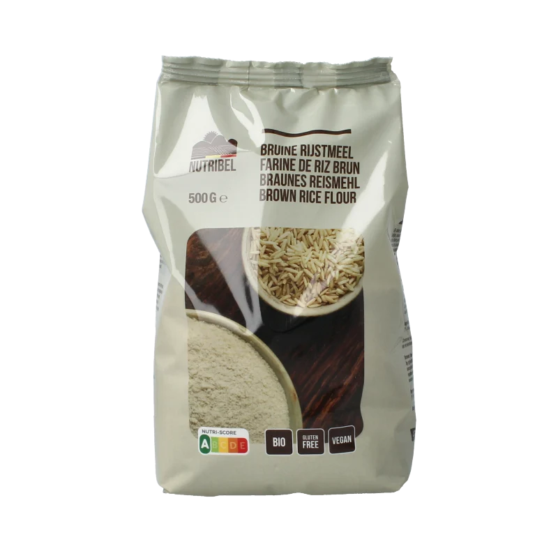 Nutribel Bruine rijstmeel glutenvrij bio 500 gram