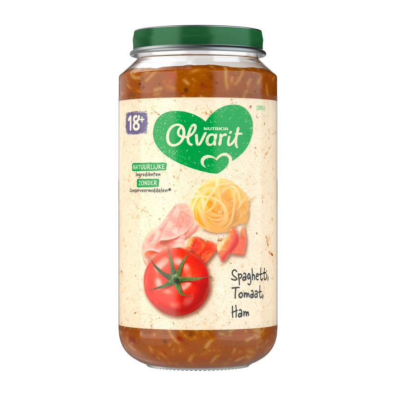 Olvarit 18+mnd Spaghetti Tomaat Ham