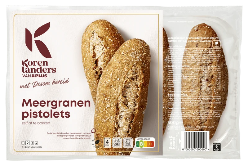 Korenlanders Meergranen pistolets met desem bereid
