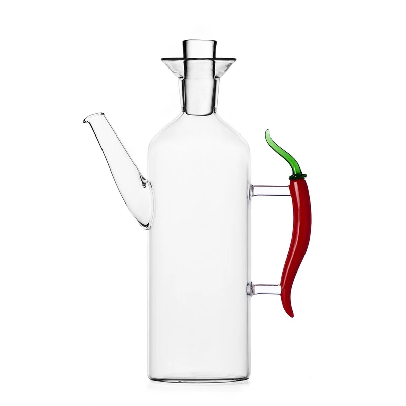 Olijfoliefles met handvat Chilli Pepper 0,65L