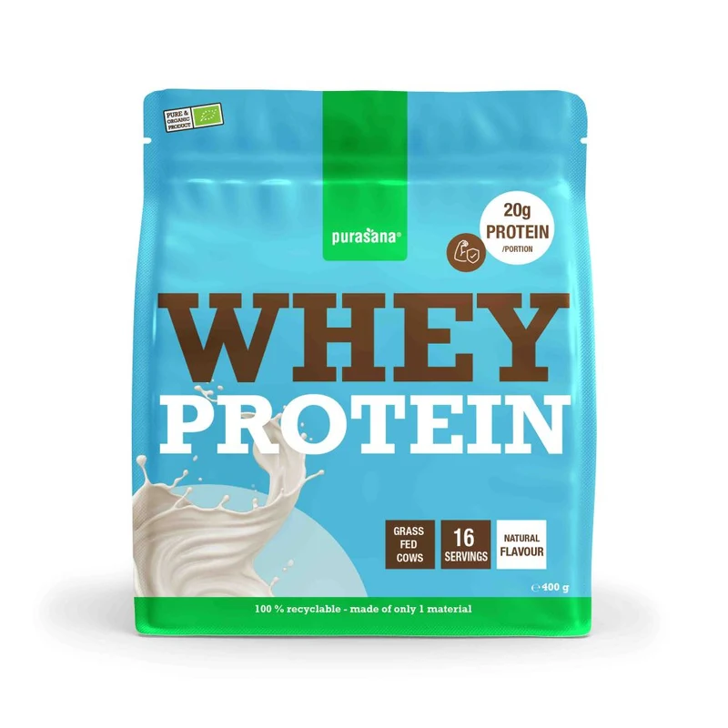 Purasana Whey proteine natuur bio 400 gram