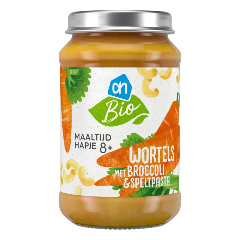 Biologisch Maaltijdhapje wortels broccoli pasta 8+