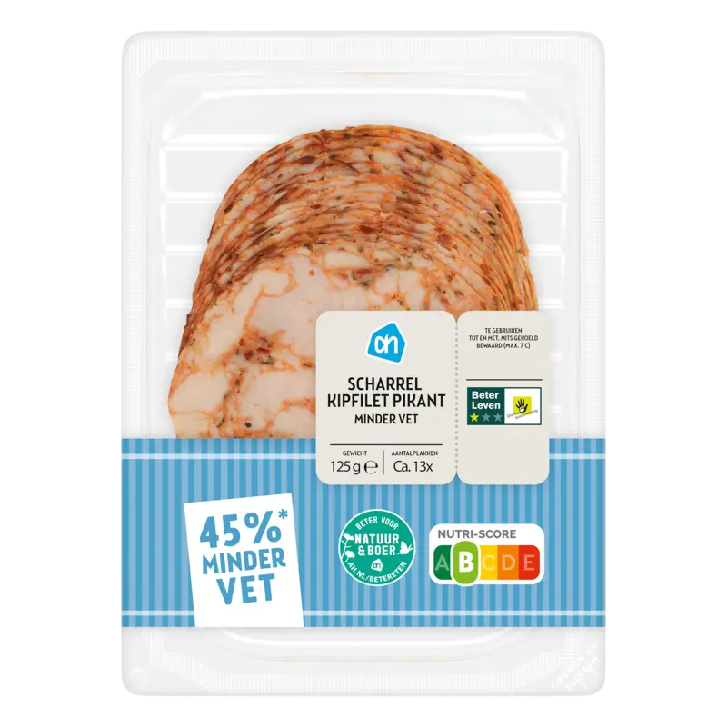 Scharrel kipfilet minder vet