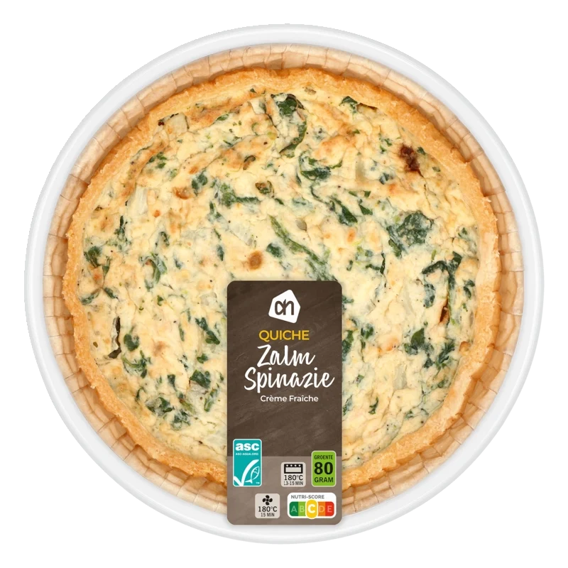 Quiche zalm spinazie