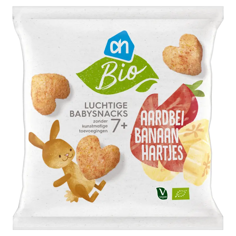 Biologisch Luchtige babysnacks aardbei banaan 7m+