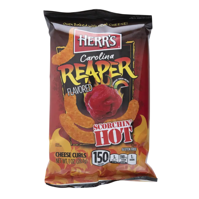 Herr's Carolina reaper scorcin hot cheese curls