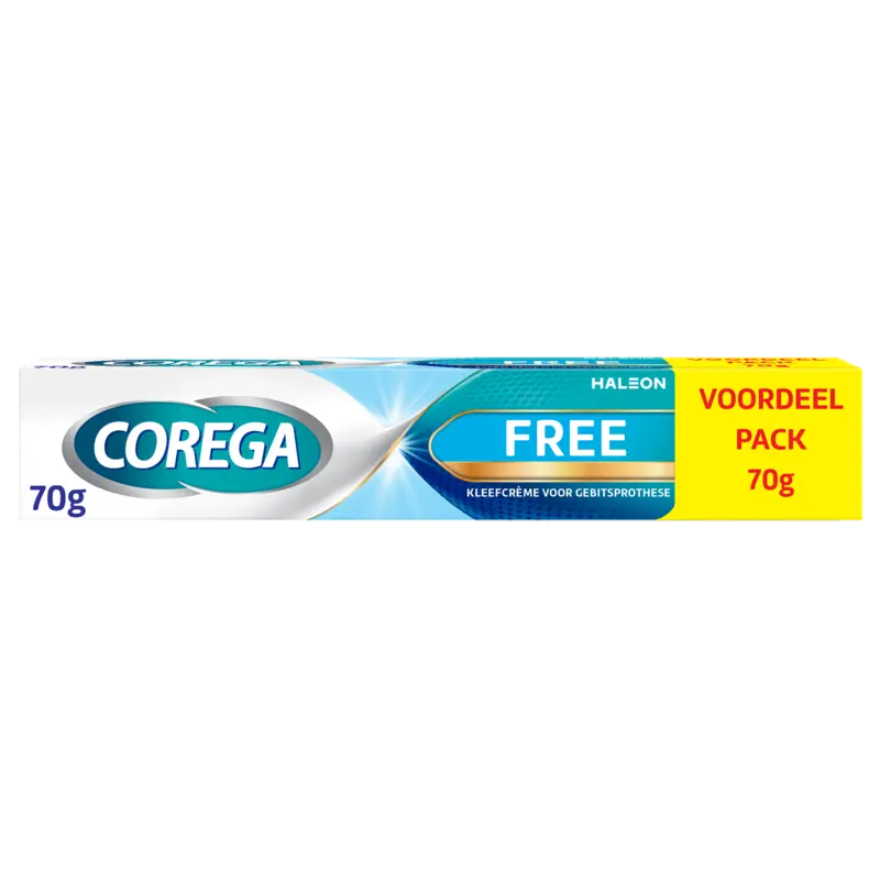 Corega Free kleefcrème gebitsprothese voordeel