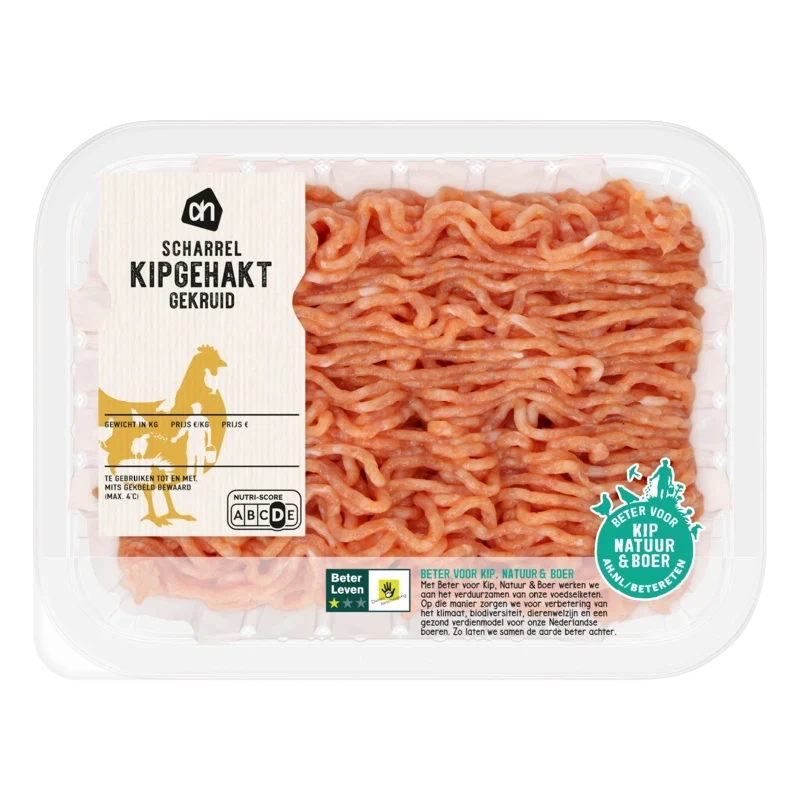 Scharrel kipgehakt gekruid