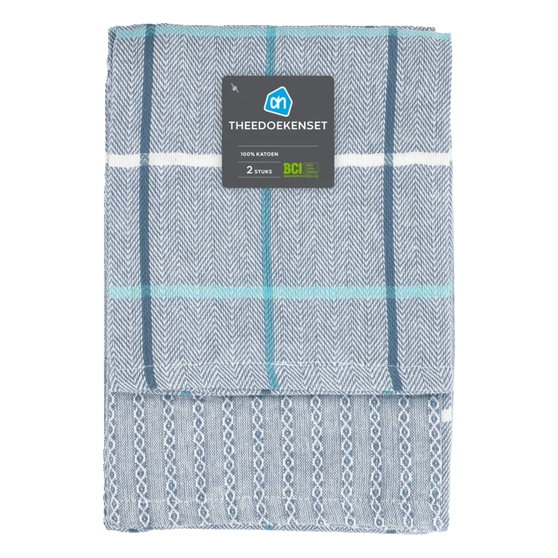 Theedoek blauw set van 2