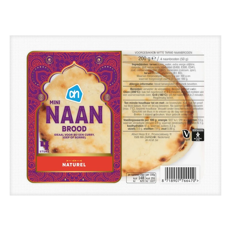 Mini naanbrood naturel