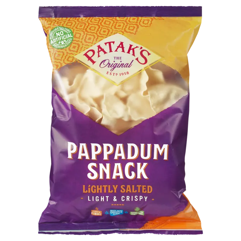 Patak's Pappadum snack lightly salted