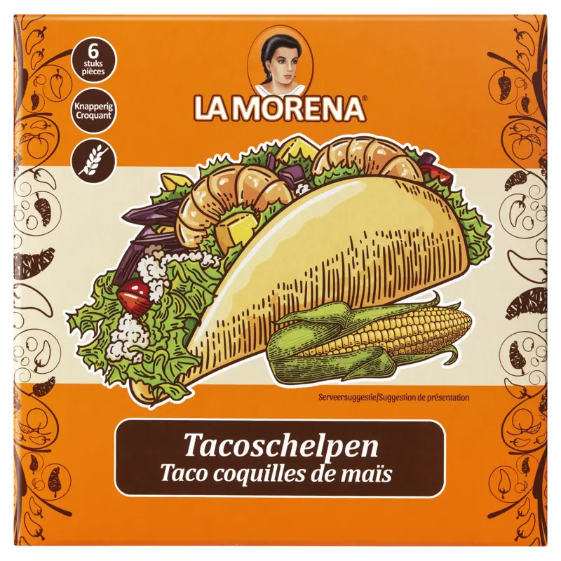 La Morena Tacoschelpen naturel