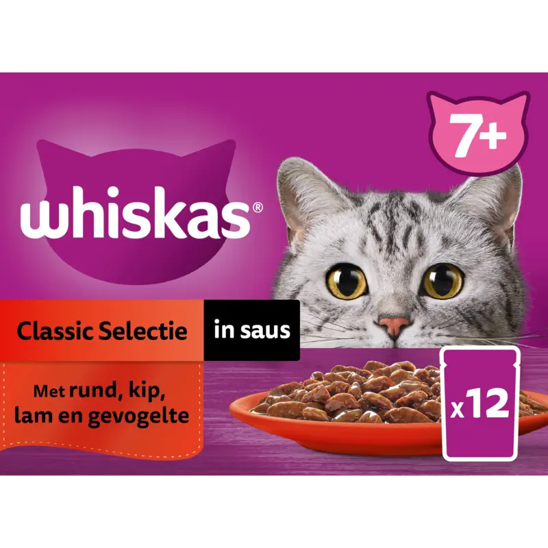 Whiskas 7+ Classic selectie in saus