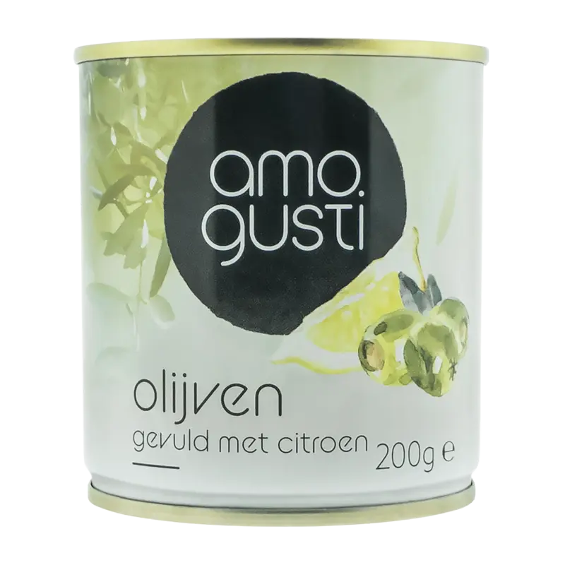 Amogusti Olijven gevuld met citroen