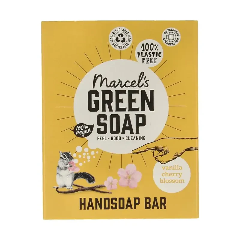 Marcels Green Soap Handzeep bar vanilla & cherry blossom 90 gram