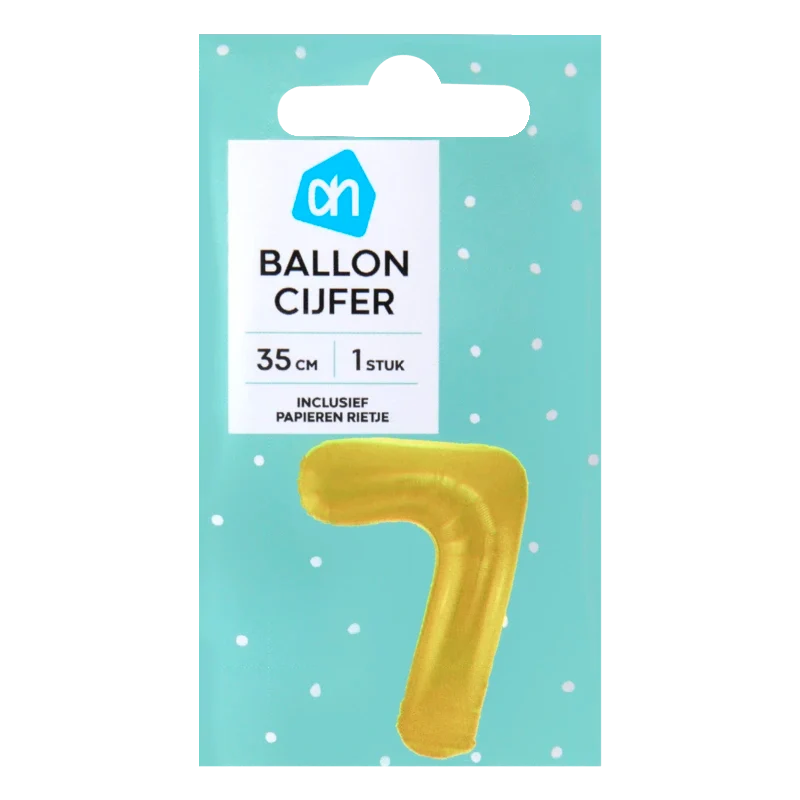 Folieballon nr 7 goud 36cm