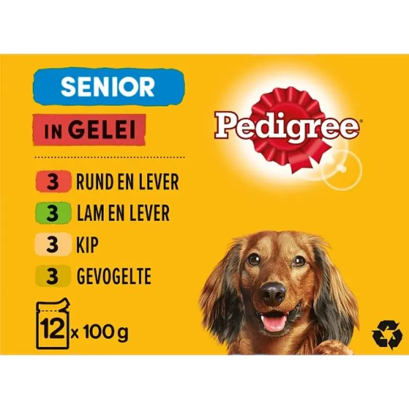 Pedigree Senior maaltijdzakjes in gelei multipack