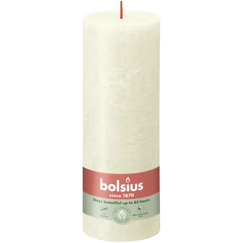 Bolsius Rustieke kaars ivoor 19cm