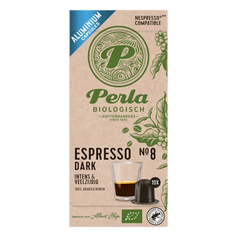 Perla Biologisch Espresso dark capsules