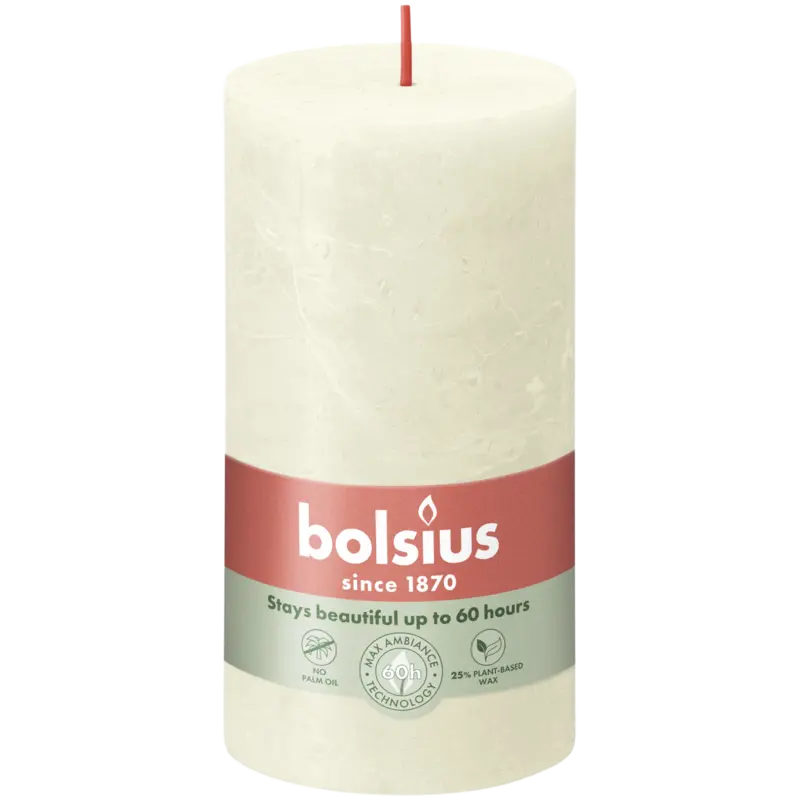 Bolsius Rustieke kaars ivoor 13cm