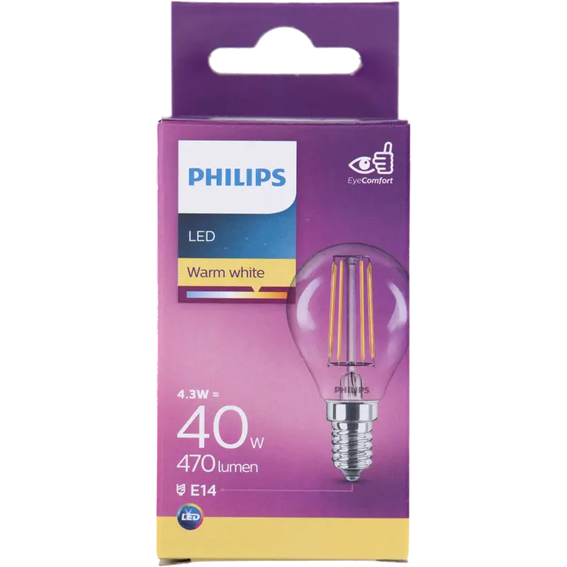 Philips Led fil kogel helder E14 40W