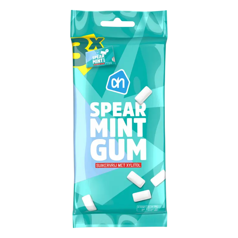 Spearmint gum suikervrij 3-pack