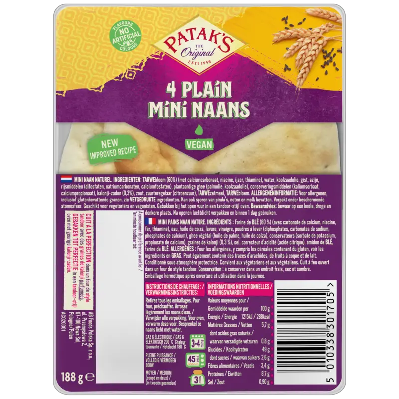 Patak's Mini naan plain