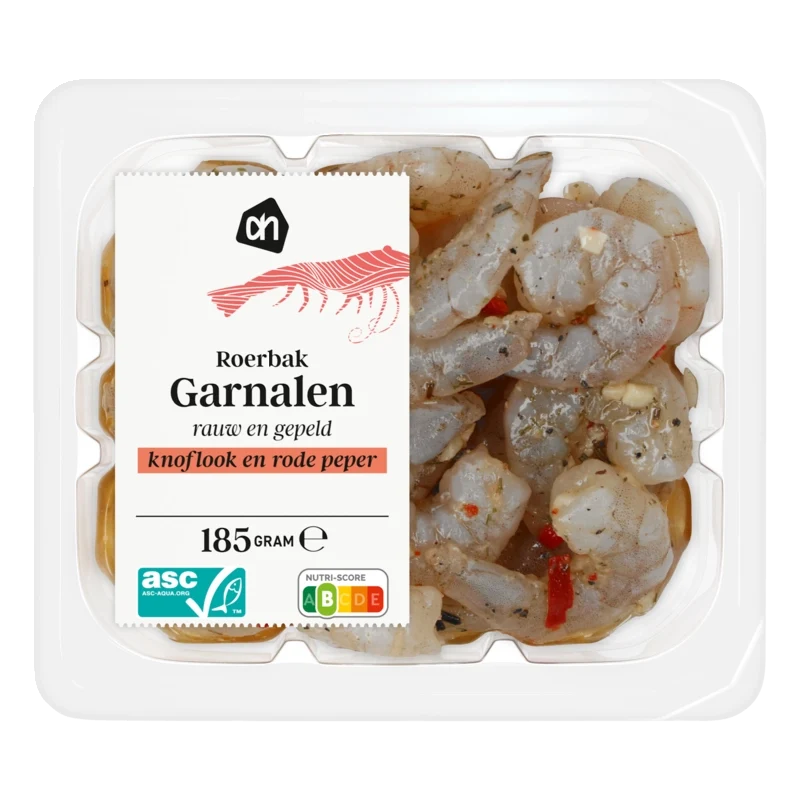 Roerbak garnalen knoflook