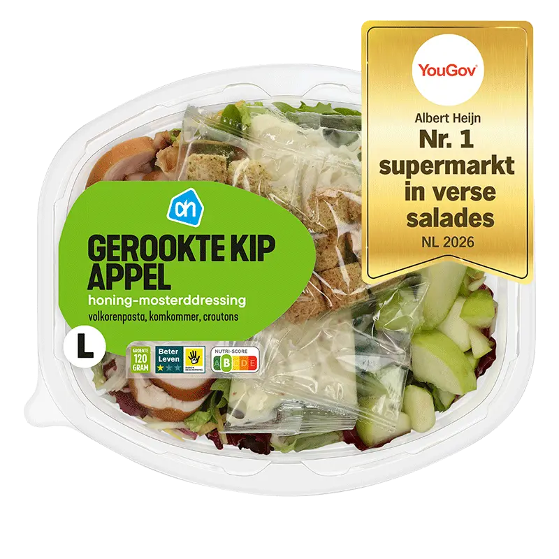 Maaltijdsalade gerookte kip appel