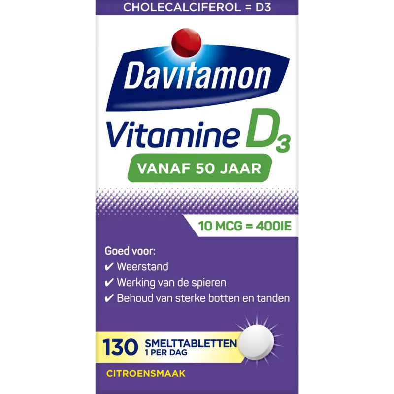 Davitamon Vitamine d 50+ citroensmaak