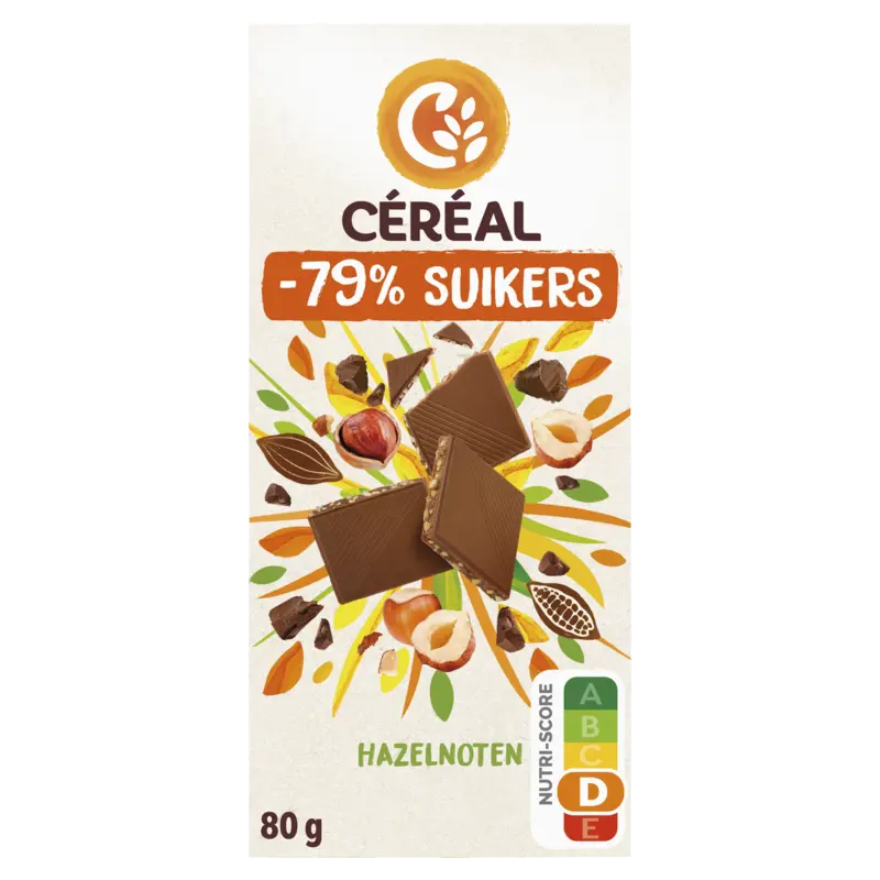 Céréal Melk chocolade-hazelnoten minder suikers
