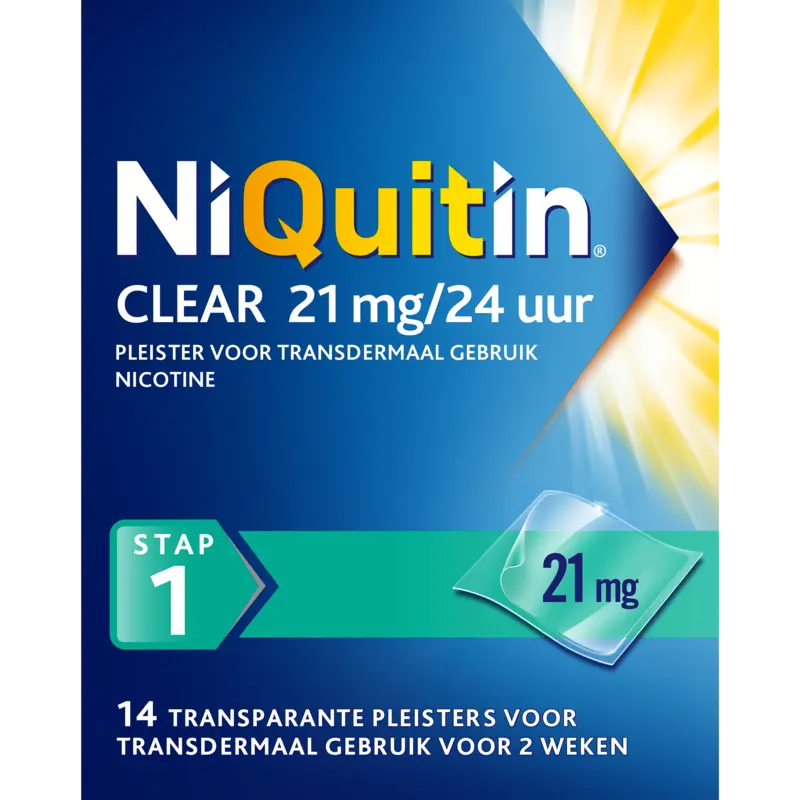Niquitin Clear pleisters 21 mg stoppen met roken