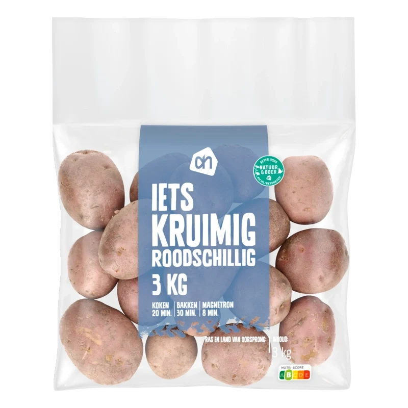 Iets kruimige roodschillige aardappelen