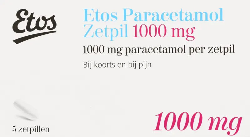 Etos Paracetamol zetpillen 1000 mg