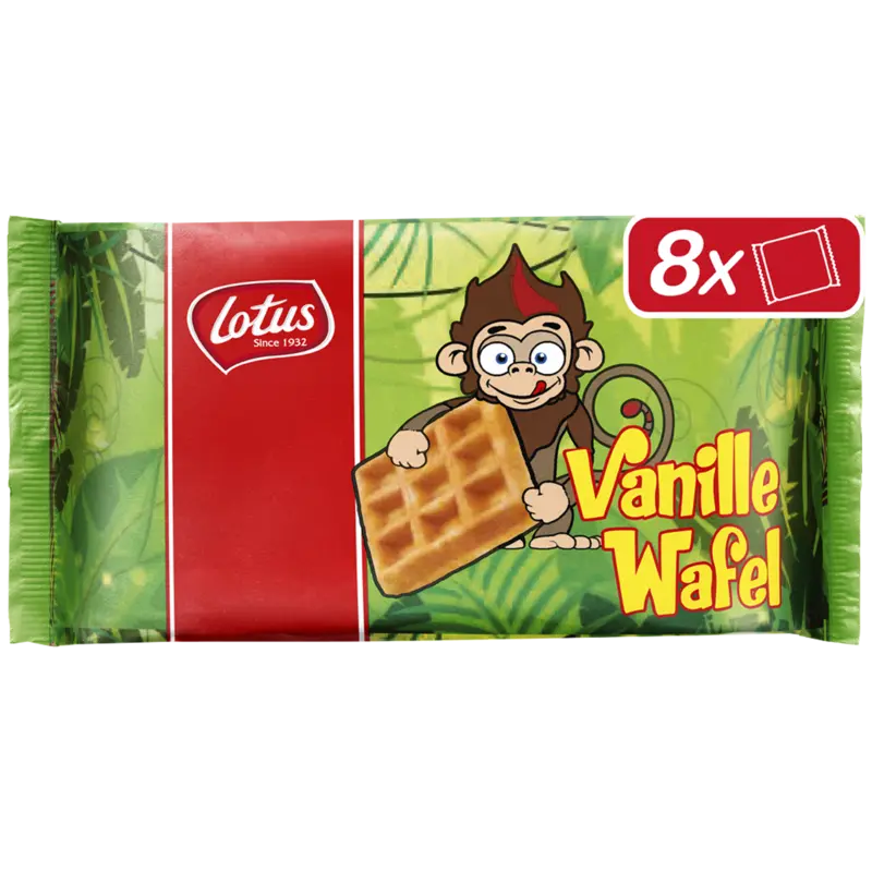 Lotus Wafels vanille aap