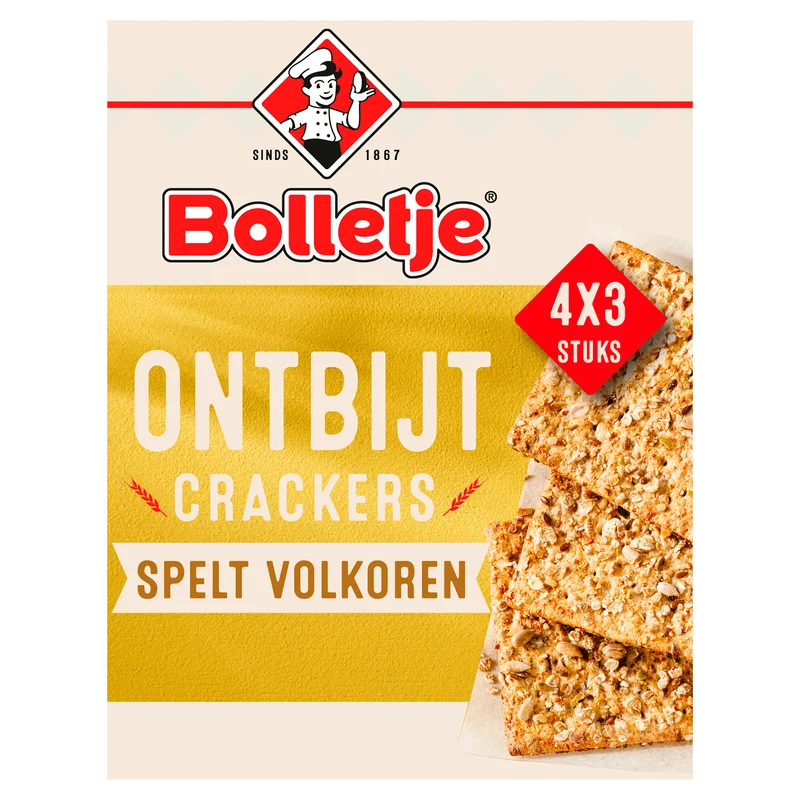 Bolletje Ontbijtcrackers spelt volkoren