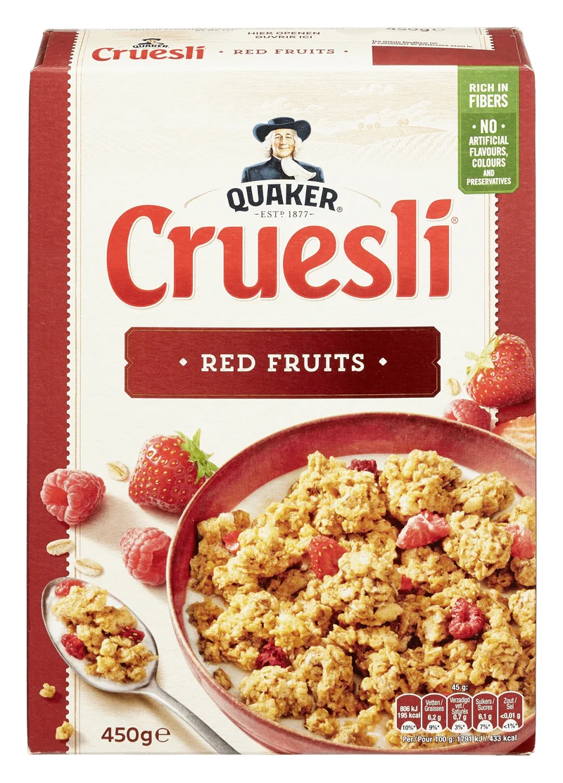 Quaker Cruesli rood fruit