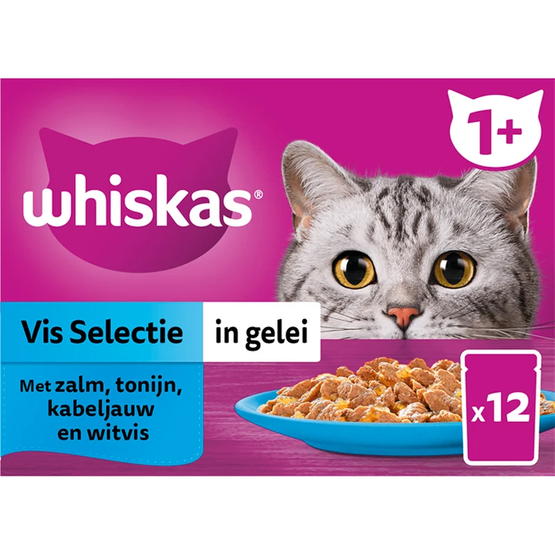 Whiskas 1+ - Kattenvoer - Vis - gelei