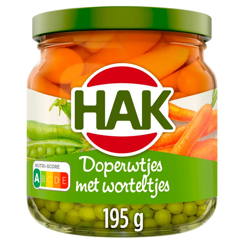 Hak Doperwtjes met worteltjes