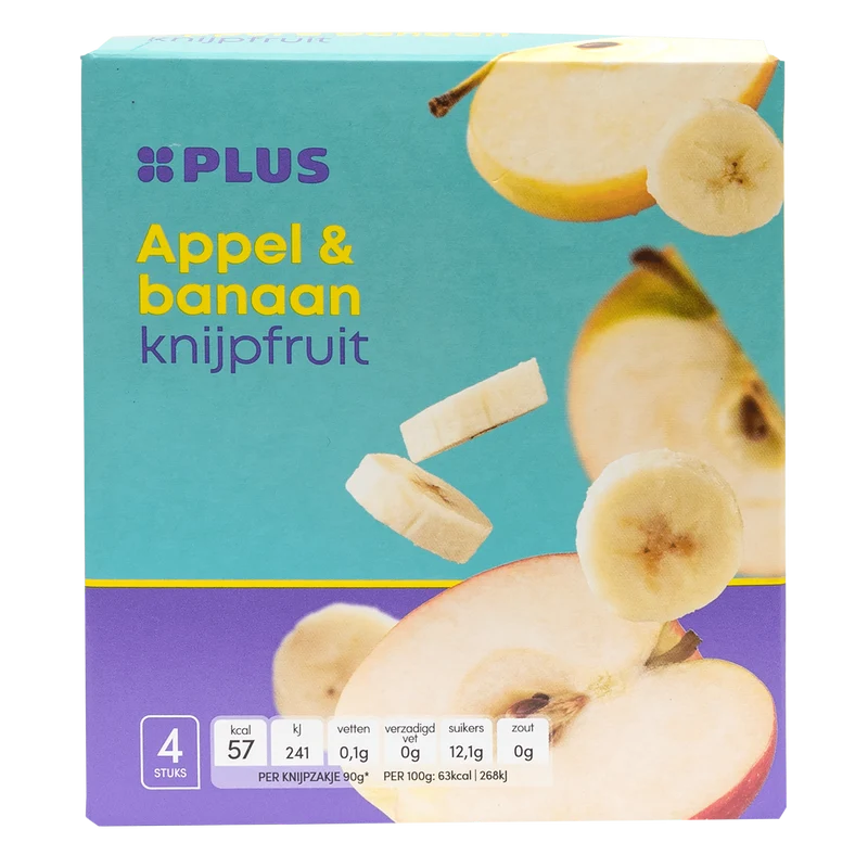 Knijpfruit appel & banaan 4x90gr