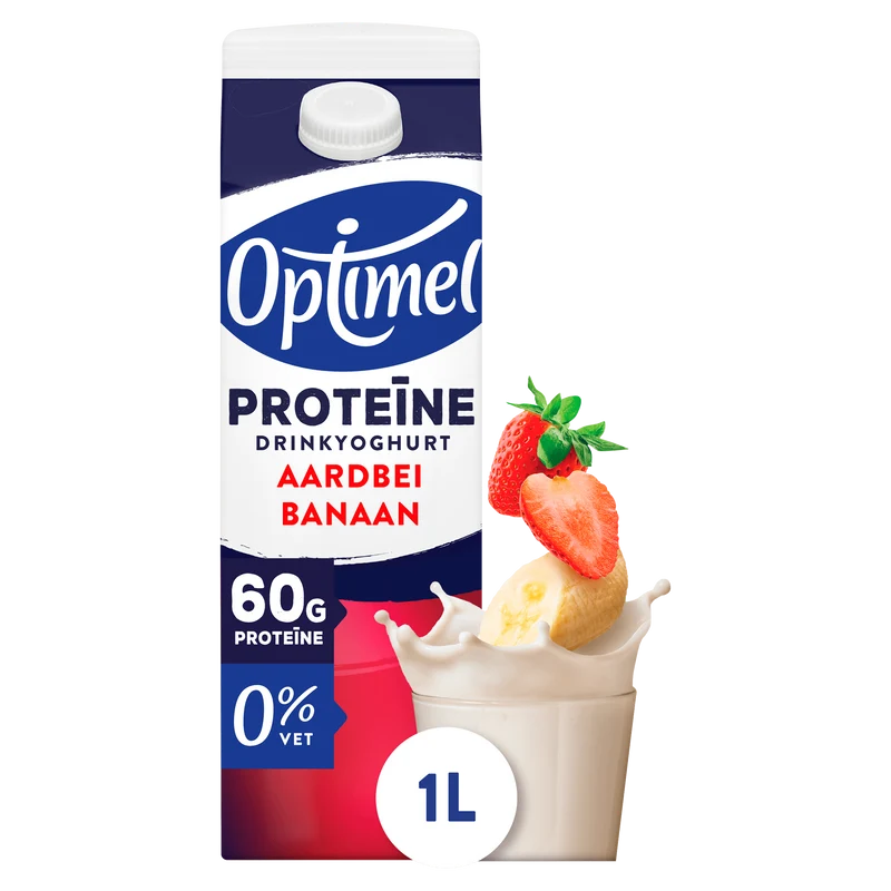 Optimel Drinkyoghurt Proteïne Aardbei Banaan